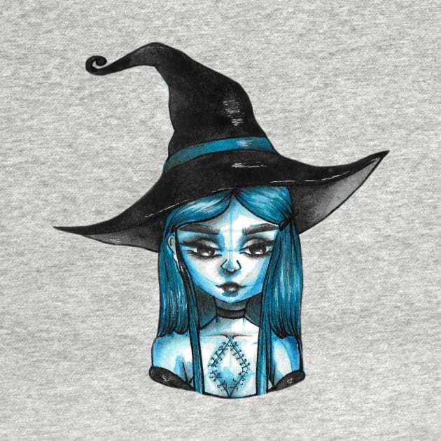 Blue witch by DrawingsInBloom